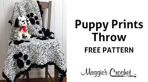 Learn how to crochet a blanket with. Puppy Prints Afghan Free Crochet Pattern Right Handed Youtube