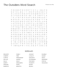 the outsiders word search free