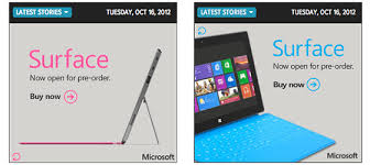 Microsoft Surface Banner Ads Hint At Pre Order Availability