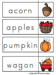 Free Pocket Chart Cards To Match Fall Worksheets Preschool