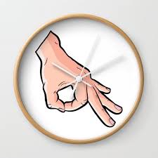 Circle Game Ok Emoji Meme Wall Clock
