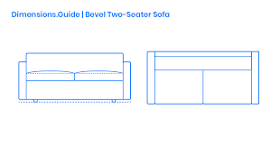 bevel two seater sofa dimensions