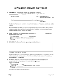 lawn care service contract template