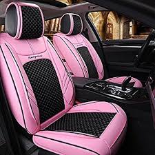 Charming Pink Black Car Seat Covers