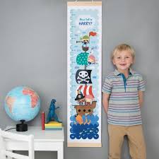 Personalised Pirate Canvas And Wood Height Chart