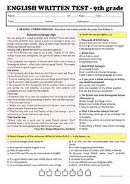 Below you'll find 9th grade reading comprehension passages along with questions and answers and related vocabulary activities. English Esl Grade 9 Worksheets Most Downloaded 23 Results