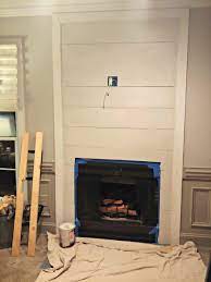 a fireplace with cement board