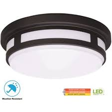 Hampton Bay Part 54471201 11 In 1 Light Round Black Led Indoor Outdoor Flush Mount Porcha Ceilinga Light 830 Lumens 3a Colora Temp Changes Wet Rated Outdoor Flush Mount Lights Home Depot Pro