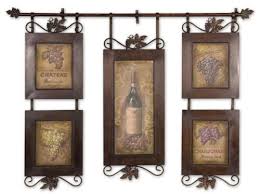 French Tuscan Metal Framed Wine Collage