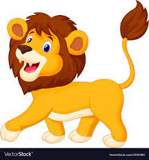 lion cartoon walking royalty free