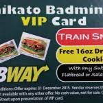 subway grey street vip card waikato