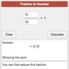 Fraction To Decimal Calculator