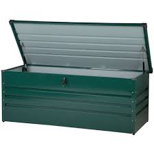 garden storage box green steel lockable