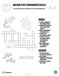 Golden State Crossword Puzzle • Beeloo Printable Crafts and Activities for  Kids