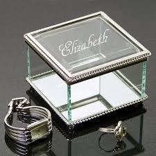 Glass Engraved Jewelry Box Personalized