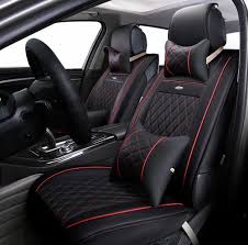 Black And Red Leather Car Seat Cover At