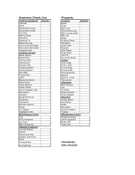 kitchen inventory checklist template