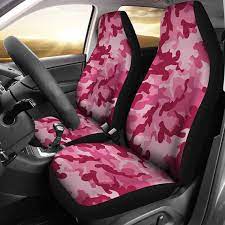 Magenta Camouflage Car Seat Covers Pink