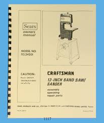 sears craftsman 12 bandsaw 113 24201