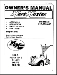 operator main parts manual fits mtd
