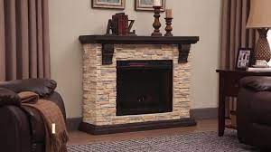Faux Stone Electric Fireplace Tv Stand
