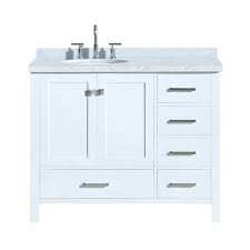 What are some of the most reviewed products in bathroom vanities? Ariel Cambridge 43 Left Offset Single Oval Sink Vanity Set In White Overstock 18000096