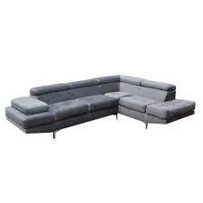 Velvet Couch Grey Corner Shaped