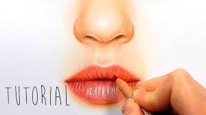 how to draw color realistic lips with
