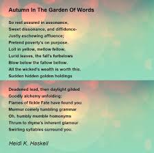 autumn in the garden of words poem