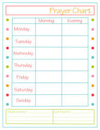 Weekly Prayer Chart Related Keywords Suggestions Weekly