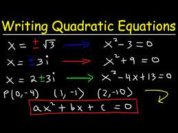 Writing Quadratic Equations In Standard