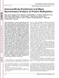 Pdf Immunoaffinity Enrichment And Mass Spectrometry