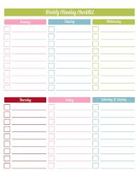 Printable Blank Weekly Checklist Template To Do List Cleaning