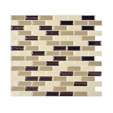 $14.43 with promo codes psbacksplash15 and your 10% off email code; Smart Tiles 9 10 In X 10 20 In Mosaic Peel And Stick Decorative Wall Tile Backsplash In Murano Dune Sm1035 1 The Home Depot