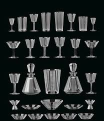 A Large Glassware Set In Art Deco Style