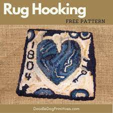 free hooked rug heart pattern