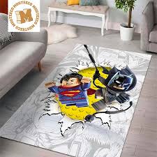 lego dc superman and batman area rug
