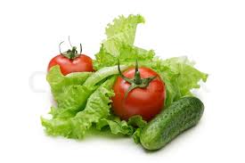 Tomato, cucumber and lettuce salad ... | Stock image | Colourbox