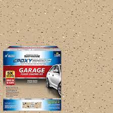 rust oleum epoxyshield 120 oz tan epoxy 1 car garage floor kit 2 pack