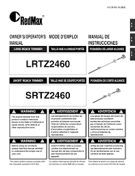Redmax Lrtz2460 Operator S Manual Manualzz Com