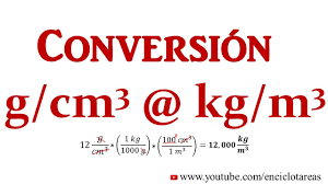Convert g/cm³ to kg/m³ - YouTube