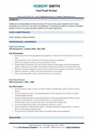 This is something free printable resume templates can't guarantee. Fast Food Worker Resume Samples Qwikresume