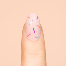 confetti nails with holographic tape