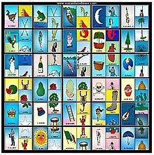 The game is played similarly to bingo: Loteria Wikipedia
