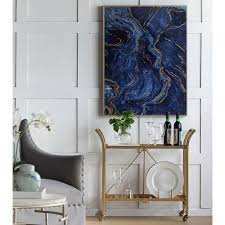 Marbled Blue Panels Framed Wall Art