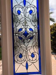 stained beveled glass window panel