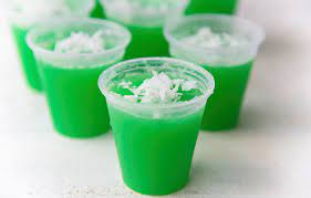 lime coconut jello shots with coconut