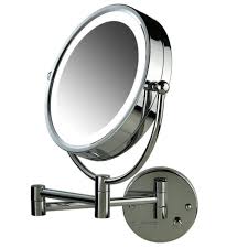 Ovente Lighted Wall Mount Mirror 8 5 Inch Dual Sided 1x 7x Magnification Hardwired Electrical Connection Natural White Led Lights 9 Watts