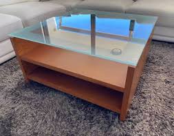 Coffee Table Frosted Glass Top Cherry
