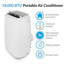 A rule of thumb to estimate how many watts of energy different air conditioners use is to take the btu number and divide it by 10. Buy Electriq 18000 Btu 5 2kw Portable Air Conditioner With Heat Pump For Rooms Up To 46 Sqm From Aircon Direct